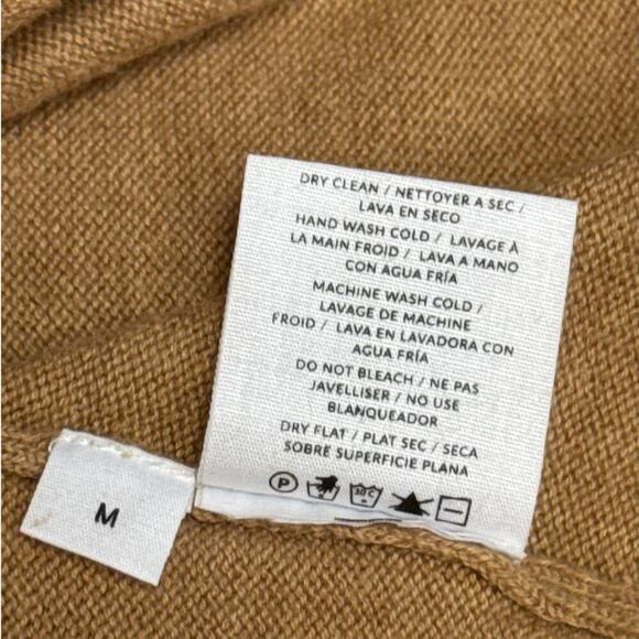 NAADAM Camel Knit Sweater Long Sleeve Sweater Dress Shoulder Cut-out Women's M - Picture 7 of 7